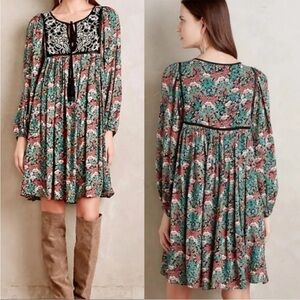 Anthropologie Floreat Ottava Boho Peasant Dress Medium
